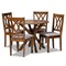 Baxton Studio Maya Grey Upholstered and Walnut Wood 5-Piece Dining Set 173-9882-10891 - alternate 1